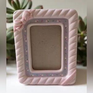 Vintage Burnes Ceramic Bunny Photo
Frame: 90s Home Decor